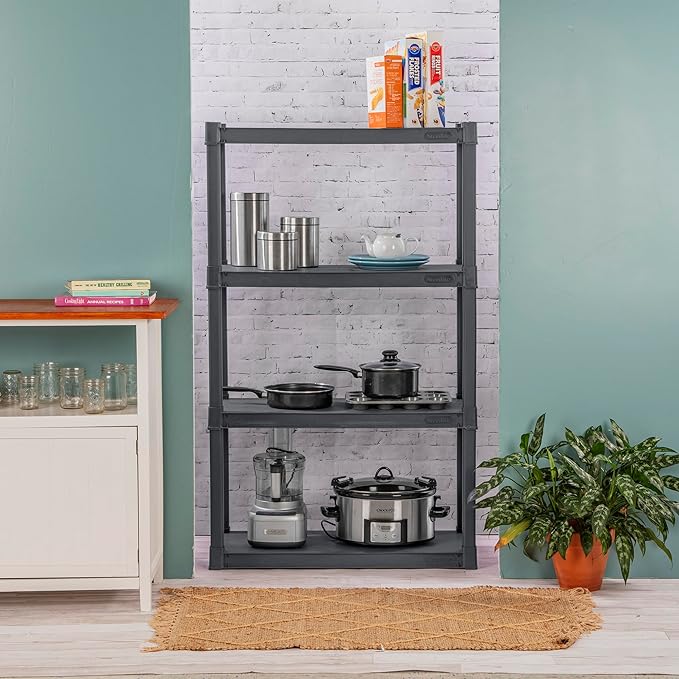 Sterilite 2-Pack 4 Shelf Unit, Heavy-Duty Shelving Storage and Utility Rack - Image 2
