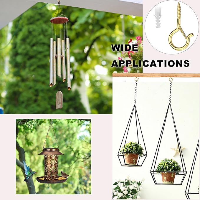 PlusRoc 20 Pack Ceiling Hooks for Hanging Plants Outdoor String Lights Heavy - Image 4