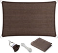 Eden's Decor Straight Flat-Edged Sun Shade Sail Rectangular 6' x 8' Brown by EdensDecorInc