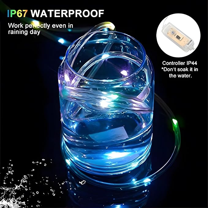 ANJAYLIA 99FT 300 LED Color Changing Rope Lights, 18 Colors Outdoor String - Image 3