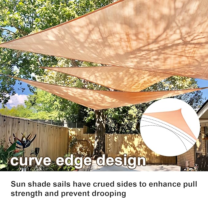 SUNLAX Sun Shade Sail 12' x 20' x 23.3' Peach Fuzz Rectangle Canopy Sail Shade - Image 2