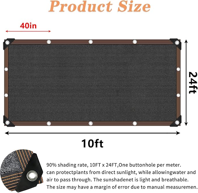 QLOFEI Shade Cloth for Garden, 90% Sunblock Neting Cover - Image 2