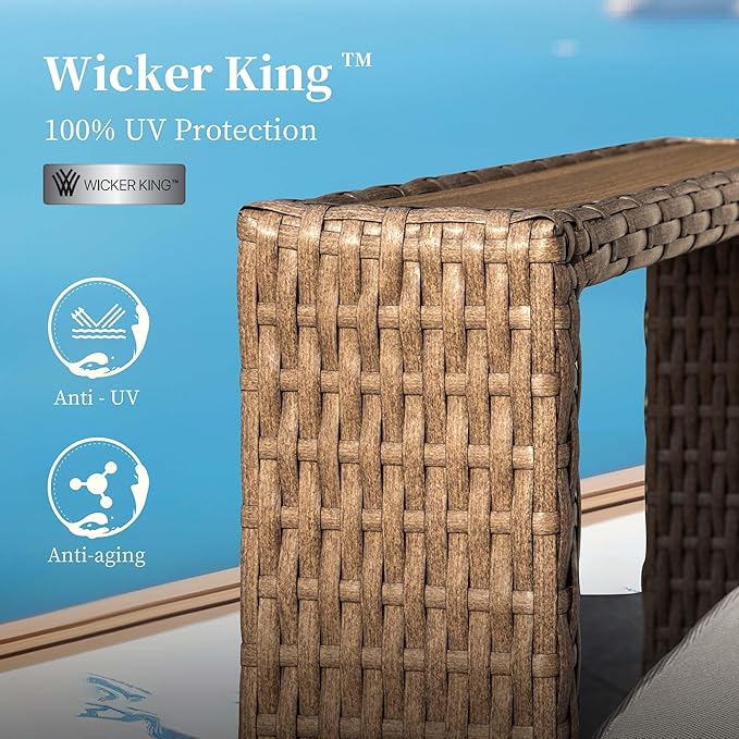 L Shaped Patio Furniture, Outdoor Rattan Wicker Sectional Sofa - Image 2