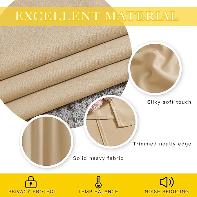 NICETOWN Sliding Door Curtain for Living Room, 1 Panel, Biscotti Beige - Image 5