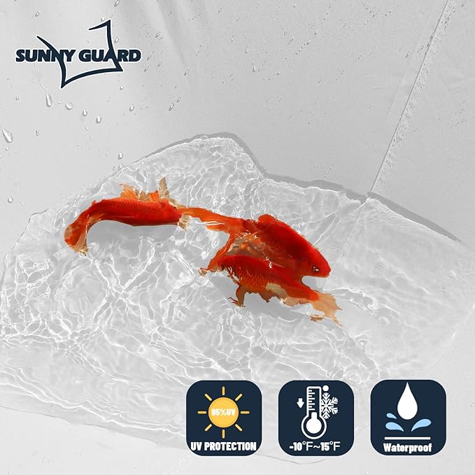 SUNNY GUARD Waterproof Sun Shade Sail 7'x7'x7' White Triangle UV Block Sunshade - Image 2