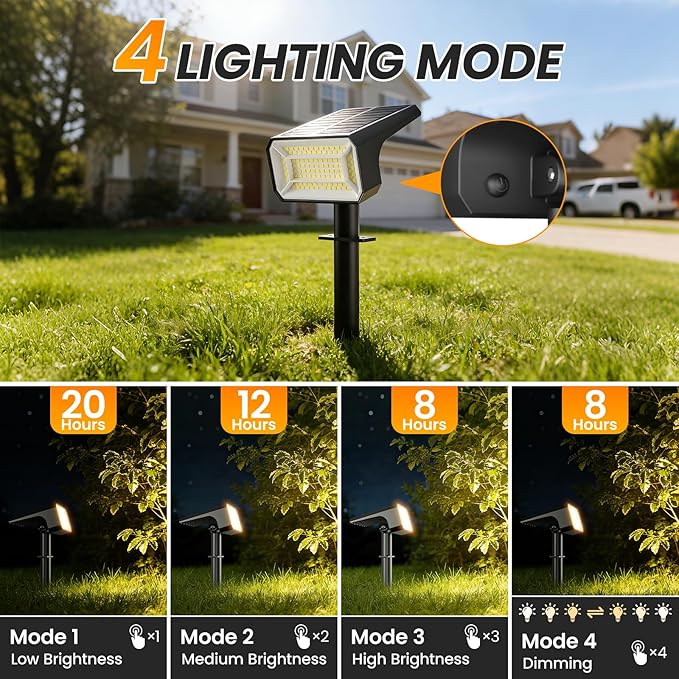 Fabrito Solar Spot Lights Outdoor 10 Pack, Auto On/Off Spotlights, IP67 - Image 3