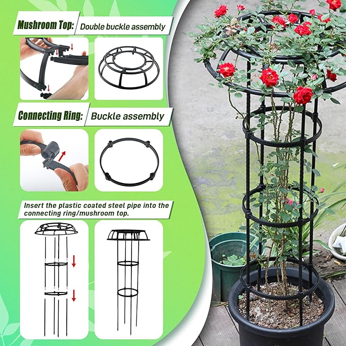 Garden Trellis for Climbing Plants Outdoor, 41.3 Inch Mushroom Top Trellis for - Image 5