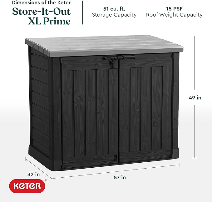 Keter Store-It-Out Prime XL 4.75 x 2.6 Foot Resin Outdoor Storage Shed - Image 4