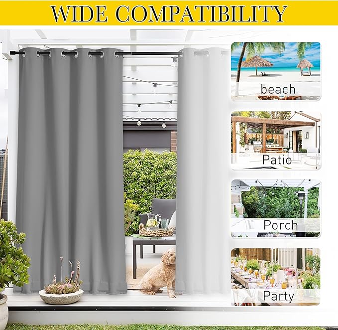 NICETOWN 2 Panels Outdoor Curtains - Image 7