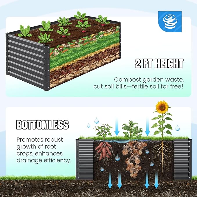 Quictent Raised Garden Bed Galvanized Raised Beds - Image 9