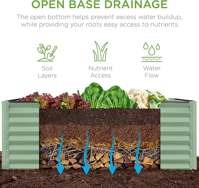 Best Choice Products 4x2x2ft Outdoor Metal Raised Garden Bed, Deep Root Box - Image 5