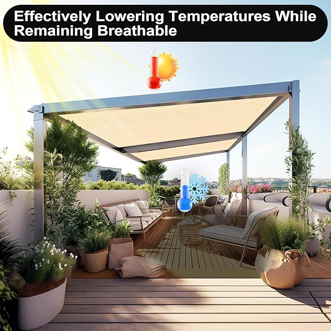 Artpuch 90% Sun Shade Cloth, 10 x 16 FT Pergola Shade Cover Canopy - Image 6