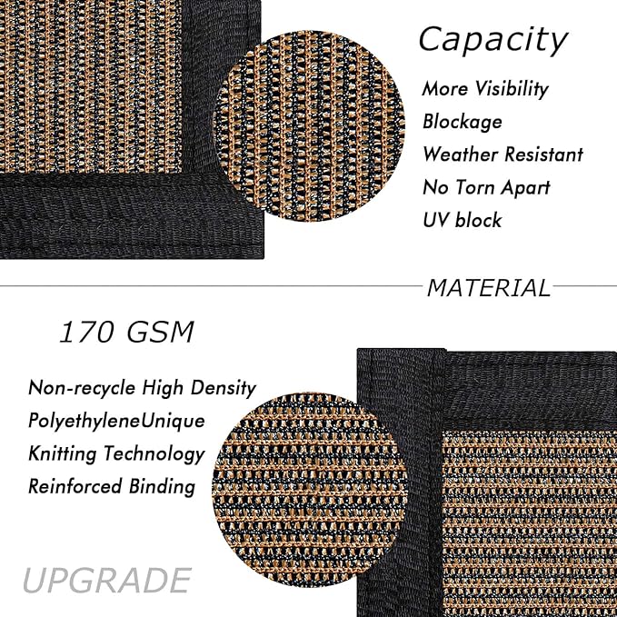 UPGRADE Privacy Fence Screen 6'x28' Brown Outdoor 90% Visibility Blockage 170 - Image 2