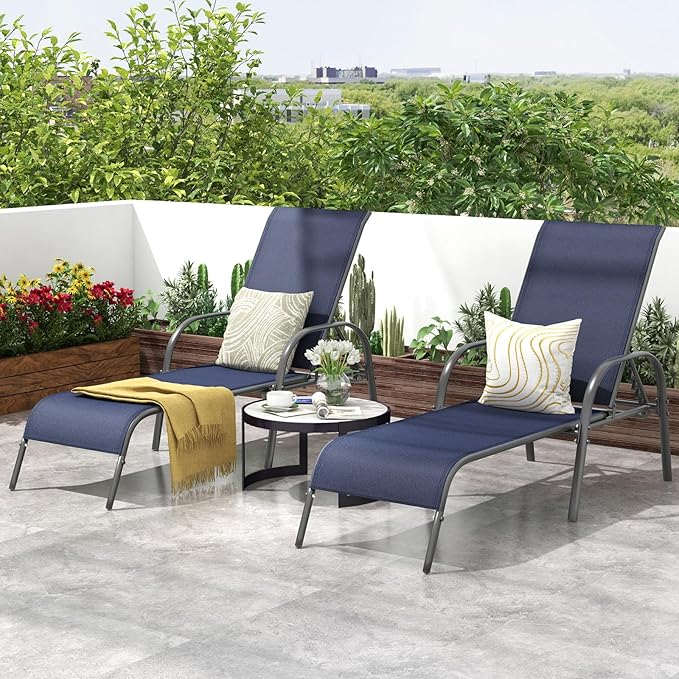 Giantex 2 Pack Patio Lounge Chair, Outdoor Chaise Lounge - Image 4