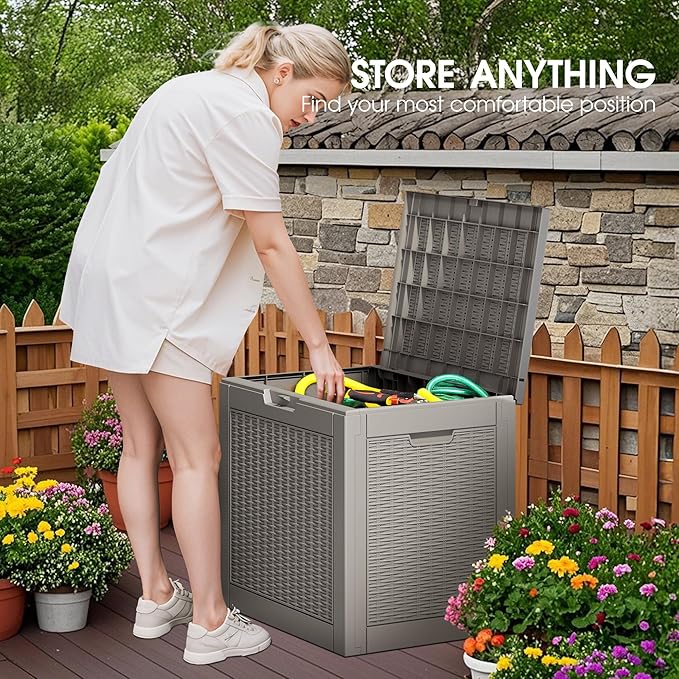 Outdoor Storage Box, Resin Deck Boxes Indoor and outdoor, Waterproof Storage - Image 8