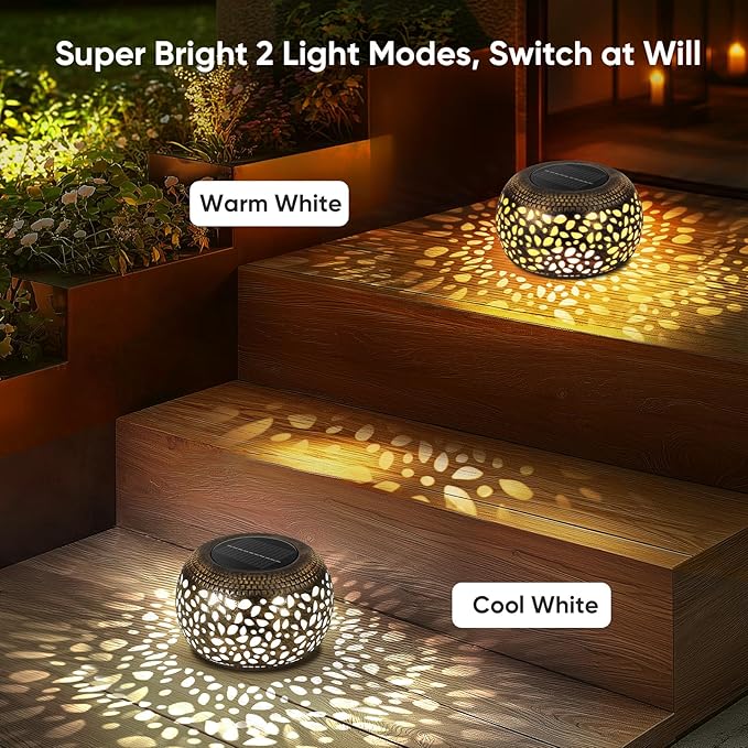 Solar Lantern Outdoor Patio Decor: Solar Lanterns Outdoor Waterproof Hollow Out - Image 3