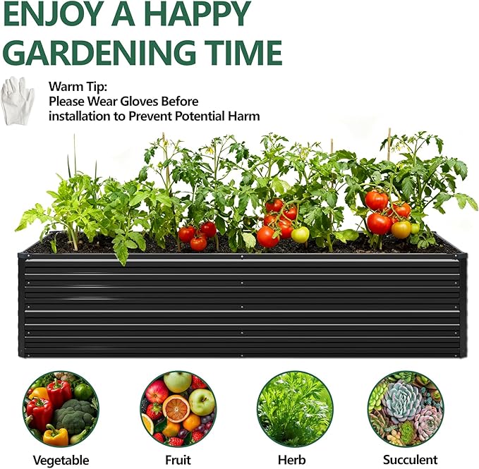 Vengarus 8x4x2FT Galvanized Raised Garden Bed Kit, Large Rectangle Elevated - Image 6
