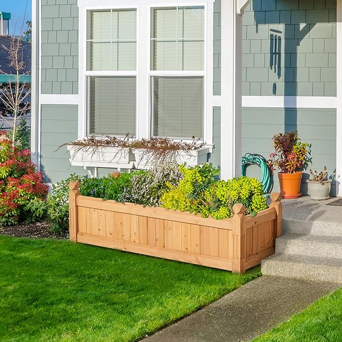 Yaheetech 43.5″ L×16″ W×14″ H Wooden Raised Garden Bed, Horticulture Wood - Image 9