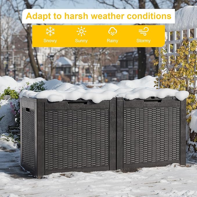 37 Gallon Outdoor Deck Box, Lockable Waterproof Outdoor Storage Boxes - Image 5