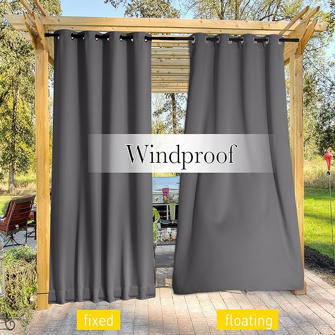NICETOWN 2 Panels Weighted Outdoor Curtains - Image 7