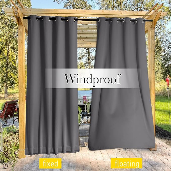NICETOWN 2 Panels Outdoor Curtains - Image 5