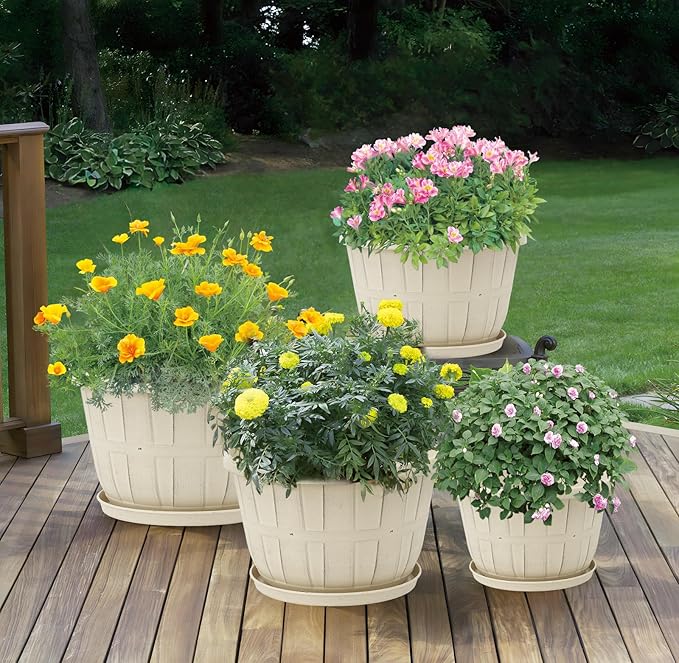 Quarut Plant Planters Pots Set of 4 Pack 16 Inch，Large Plastic Flower Pot - Image 5