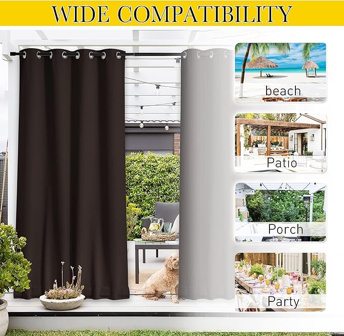 NICETOWN 2 Panels Outdoor Curtains - Image 7