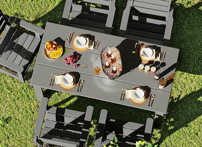 GREENVINES 5-Piece Patio-Dining-Set | HDPE Plastic | Outdoor Table and Chairs - Image 4