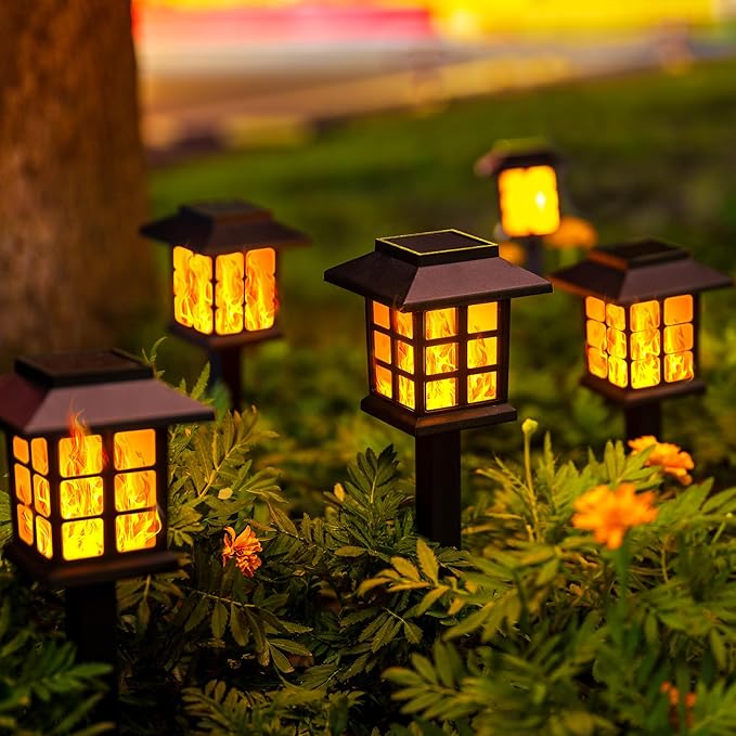 GIGALUMI Solar Lights for Outside, 16 Pack Flickering Flame LED Solar Outdoor - Image 6