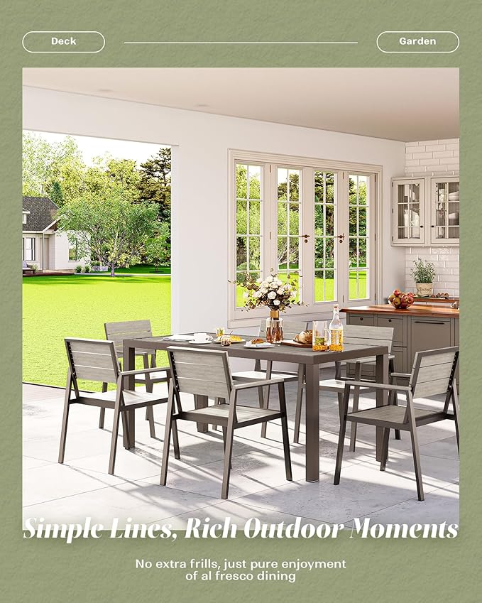 5-Piece Outdoor Dining Set, Aluminum Dining Table Set - Image 7