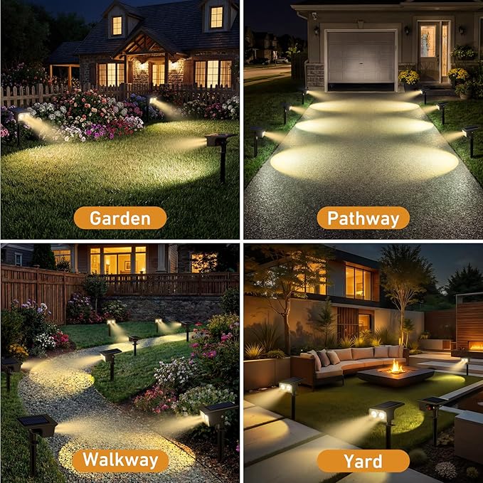 btfarm Solar Spot Lights Outdoor Waterproof, 8 Pack/3 Modes Motion Sensor Lights - Image 7