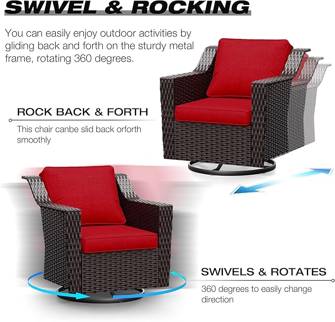 Joyside Wicker Patio Furniture Sets, 6 Pieces Upgraded Large Size Outdoor - Image 3
