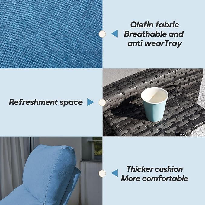 Upgraded Outdoor Recliner Chair, Reclining Patio Chairs - Image 4