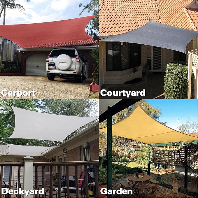 KANAGAWA 21'X24' Rust Red Custom Size Sun Shade Sail Rectangle UV Block Canopy - Image 7