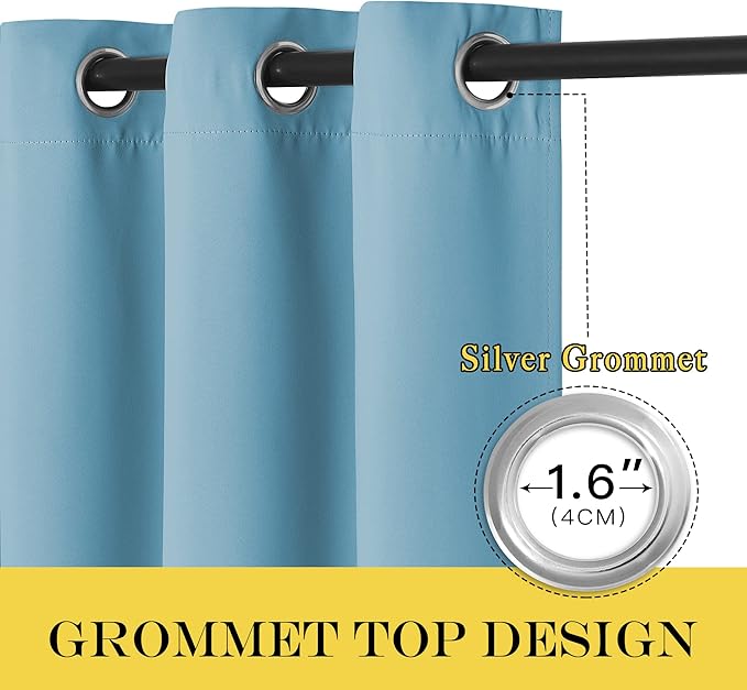 NICETOWN Blackout Curtains 72 inches Long, Grommet Privacy Window Treatment - Image 6