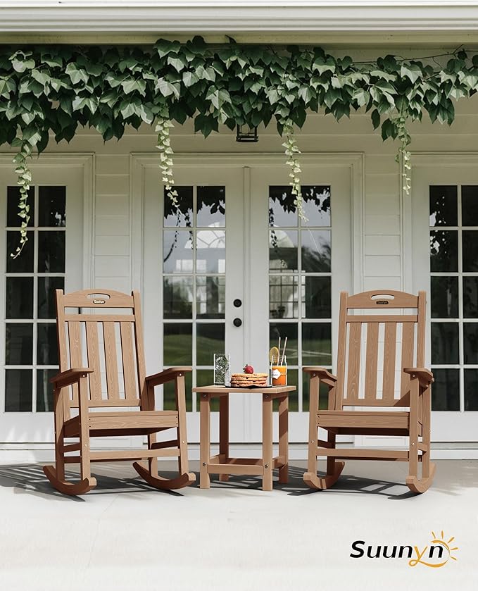 Oversized Rocking Chair Outdoor, High Back Porch Rocker Chair, HDPE All Weather - Image 2