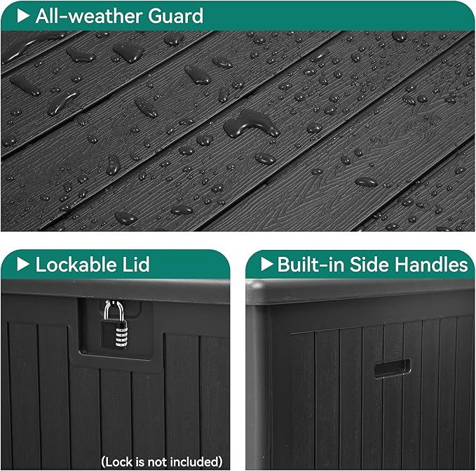 YITAHOME XXL 230 Gallon Large Deck Box, Outdoor Storage - Image 7