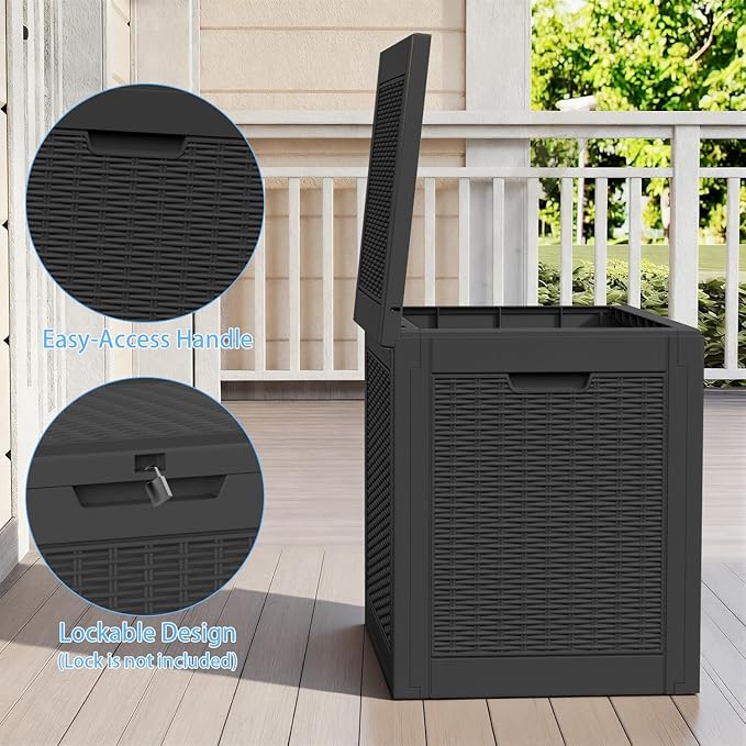 EasyUp 31 Gallon Resin Deck Box Waterproof, UV Resistant Outdoor Storage Box - Image 5