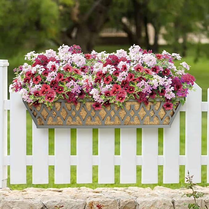 6 Pack 24 Inch Window Boxes Planters Railing Planter Box - Image 4