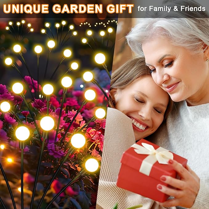 Solar Garden Lights Outdoor, 2 Pack 16LED Waterproof Solar Powered Lights - Image 2