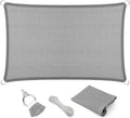 Eden's Decor Straight Flat-Edged Sun Shade Sail Rectangular 5' x 13' Grey by EdensDecorInc