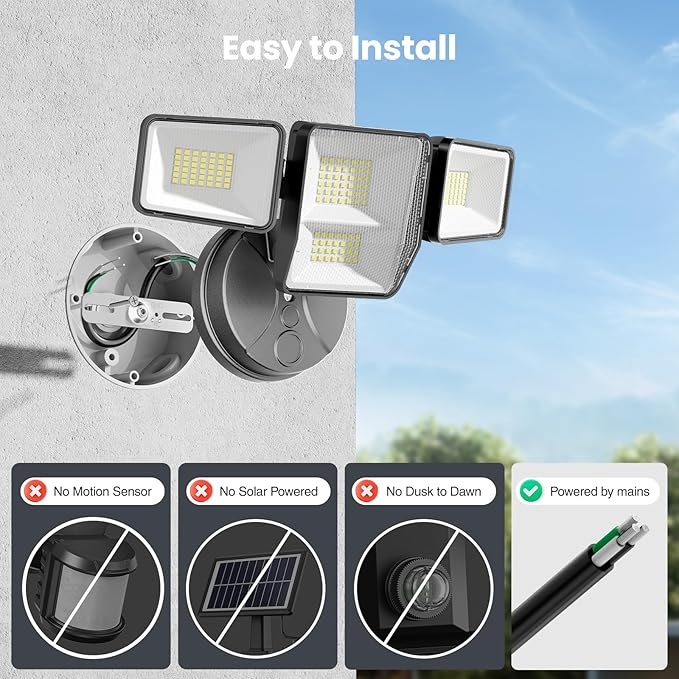 70W 7000LM LED Flood Lights Outdoor, Switch Controlled Security Lights - Image 2