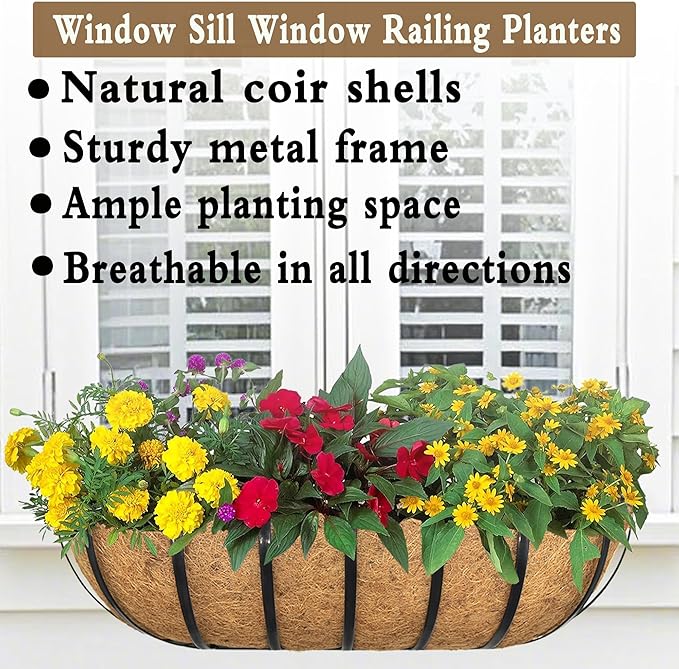 2pack 36-inch Window Sill Window Railing Planters - Image 2