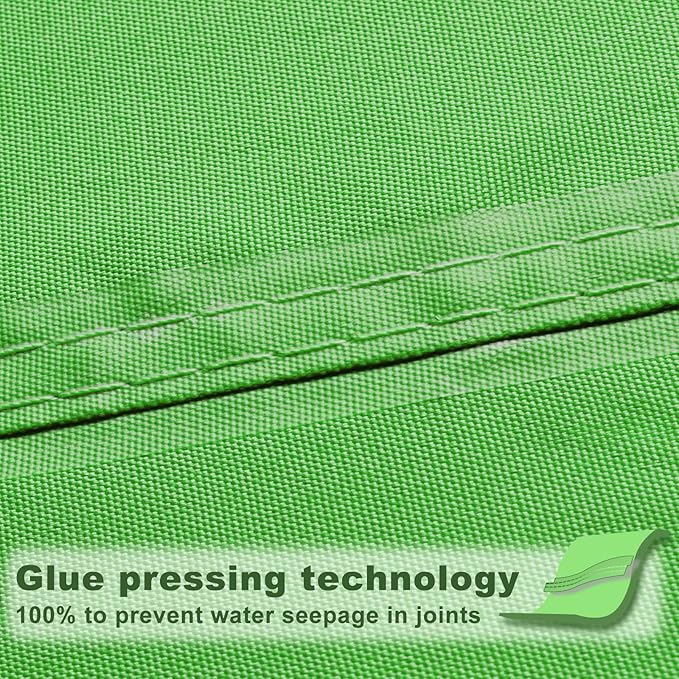 SUNNY GUARD Waterproof Sun Shade Sail 9'x12'x15' Lemon Green Right Triangle UV - Image 4