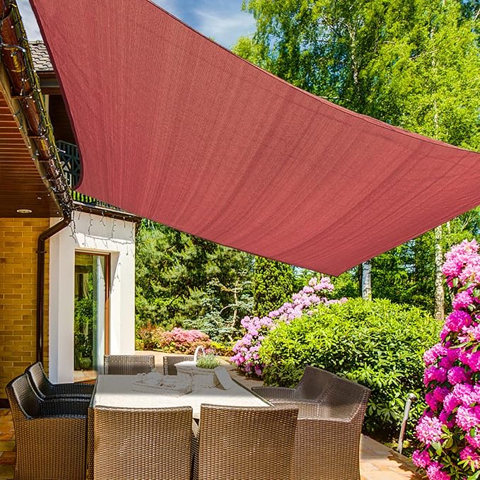 KANAGAWA 6'X12' Rust Red Custom Size Sun Shade Sail Rectangle UV Block Canopy by KANAGAWA