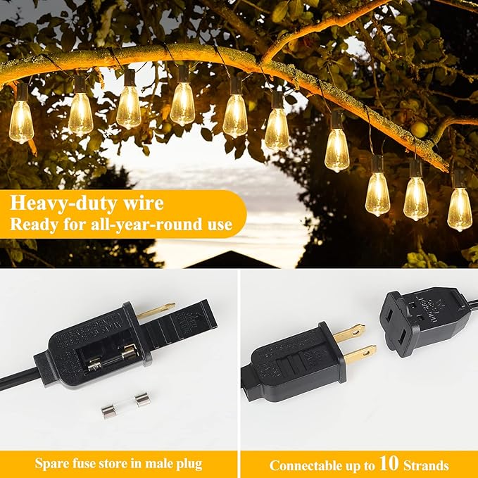 Brightever Outdoor String Lights 150FT, Patio Lights - Image 6