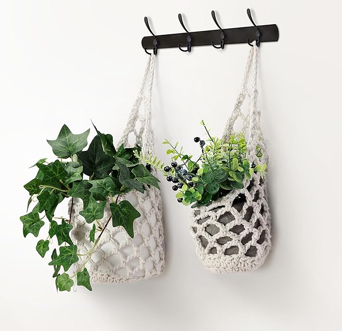2 Packs Hanging Planters for Indoor Plants up to 6 in., Wall Plant Holder | - Image 4