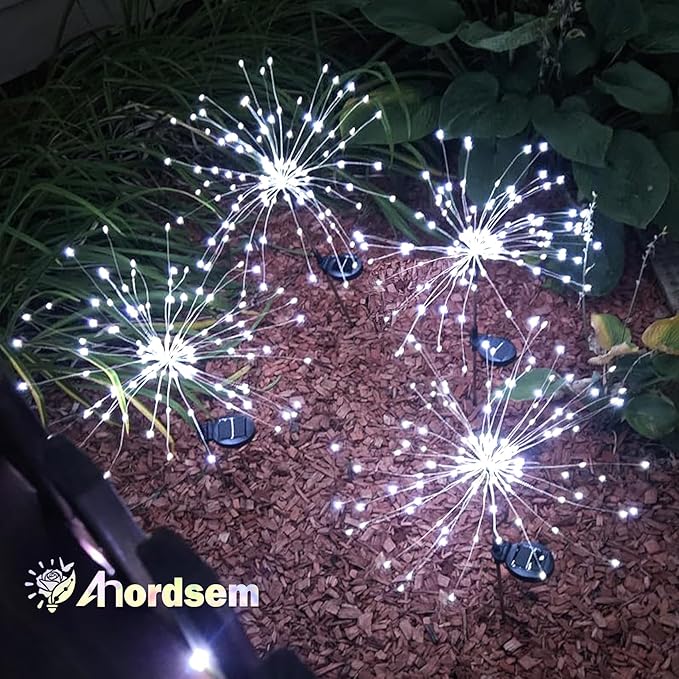 Anordsem Solar Garden Lights Outdoor: Bendable Copper Wire - Image 2