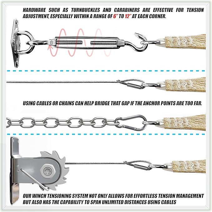 ColourTree TAPR1616 Custom Size 8' x 20' Blue Sun Shade Sail Canopy UV Block - Image 7