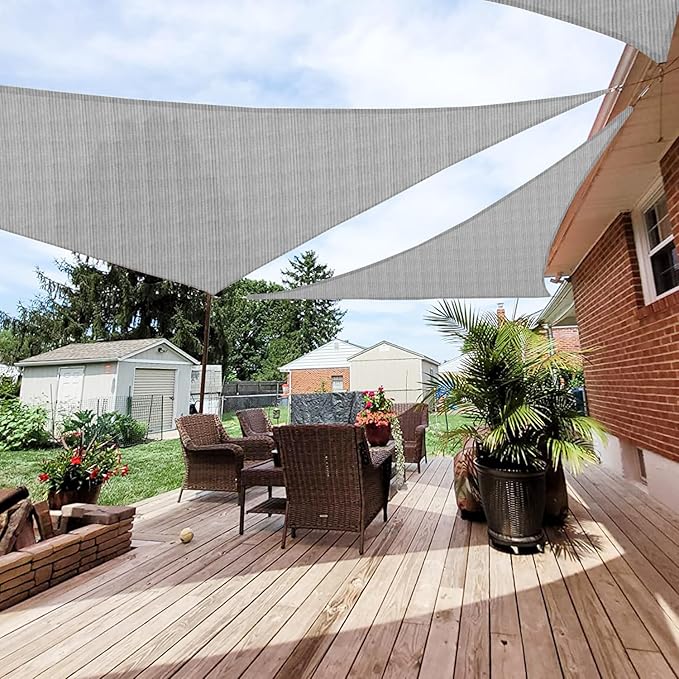 Patio Paradise 7' x 7' x 6'10" Sun Shade Sail Triangle Canopy, Permeable Shade by Patio